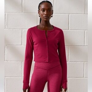 Abercrombie & Fitch YPB Women’s Active Ribbed Cardigan Deep Red Size XL